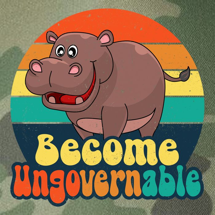 Become Ungovernable Funny Baby Hippo Moo Deng Funny Saying Legacy Tie Dye Trucker Hat