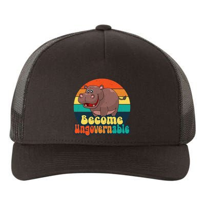 Become Ungovernable Funny Baby Hippo Moo Deng Funny Saying Yupoong Adult 5-Panel Trucker Hat