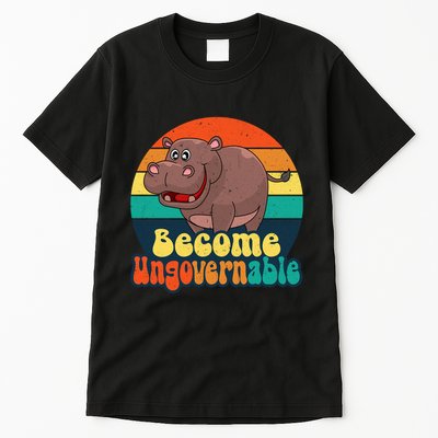 Become Ungovernable Funny Baby Hippo Moo Deng Funny Saying Tall T-Shirt