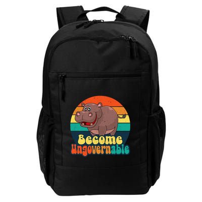Become Ungovernable Funny Baby Hippo Moo Deng Funny Saying Backpack