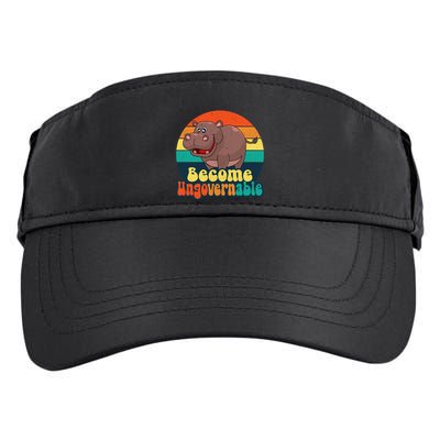 Become Ungovernable Funny Baby Hippo Moo Deng Funny Saying Adult Drive Performance Visor