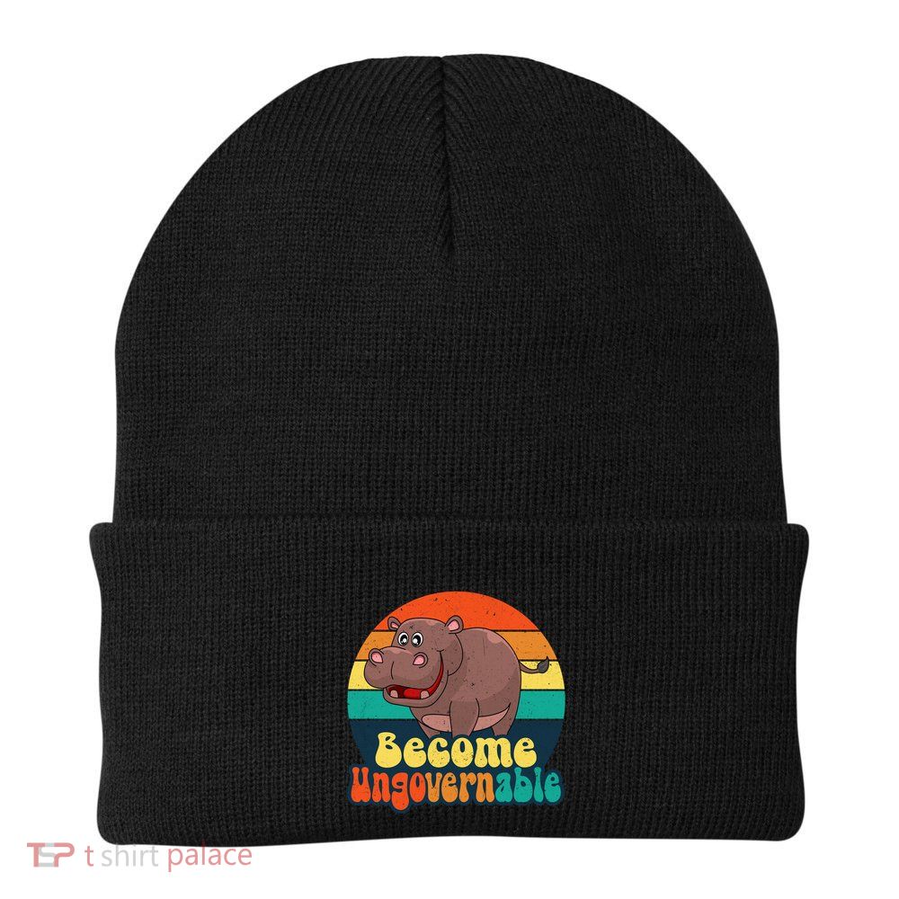 Become Ungovernable Funny Baby Hippo Moo Deng Funny Saying Beanie
