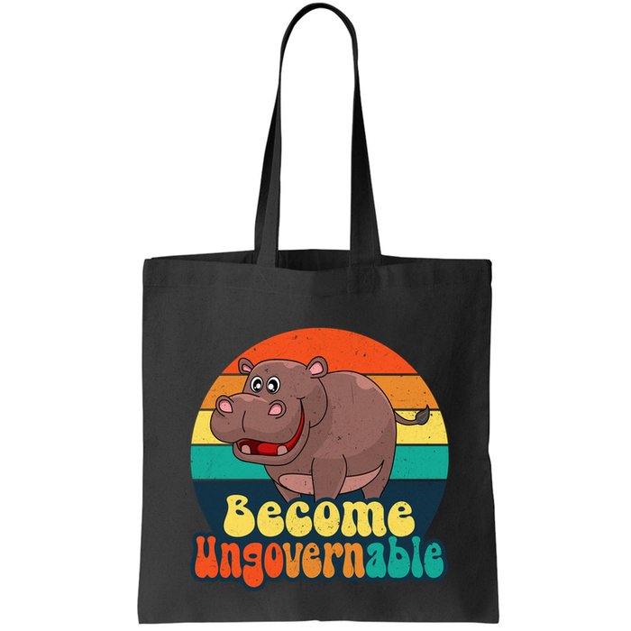 Become Ungovernable Funny Baby Hippo Moo Deng Funny Saying Bag