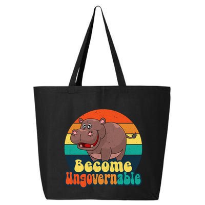 Become Ungovernable Funny Baby Hippo Moo Deng Funny Saying 25L Jumbo Tote