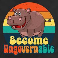 Become Ungovernable Funny Baby Hippo Moo Deng Funny Saying 25L Jumbo Tote