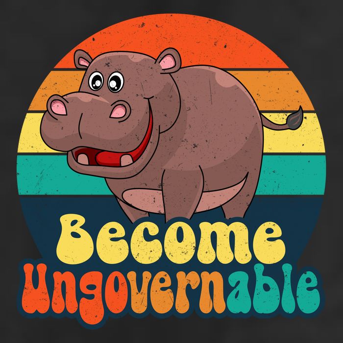Become Ungovernable Funny Baby Hippo Moo Deng Funny Saying 25L Jumbo Tote