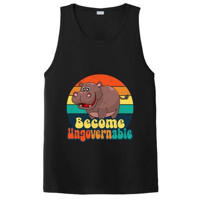 Become Ungovernable Funny Baby Hippo Moo Deng Funny Saying PosiCharge Competitor Tank