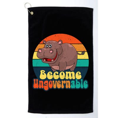 Become Ungovernable Funny Baby Hippo Moo Deng Funny Saying Golf Towel