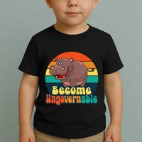 Become Ungovernable Funny Baby Hippo Moo Deng Funny Saying Toddler T-Shirt