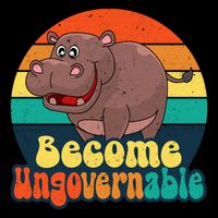 Become Ungovernable Funny Baby Hippo Moo Deng Funny Saying Women's V-Neck T-Shirt