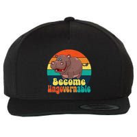 Become Ungovernable Funny Baby Hippo Moo Deng Funny Saying Wool Snapback Cap