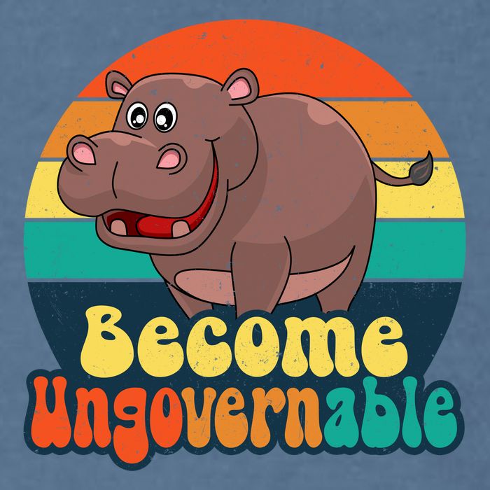 Become Ungovernable Funny Baby Hippo Moo Deng Funny Saying Garment-Dyed Sweatshirt