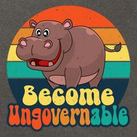 Become Ungovernable Funny Baby Hippo Moo Deng Funny Saying Cotton Canvas Backpack