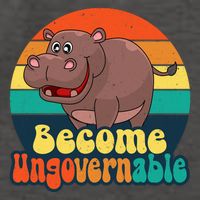 Become Ungovernable Funny Baby Hippo Moo Deng Funny Saying Vector Backpack