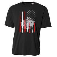 Baseball Usa Flag American Flag Vintage Cooling Performance Crew T-Shirt