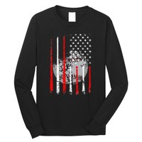 Baseball Usa Flag American Flag Vintage Long Sleeve Shirt