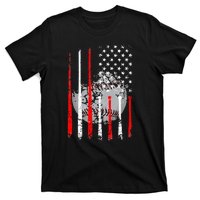 Baseball Usa Flag American Flag Vintage T-Shirt