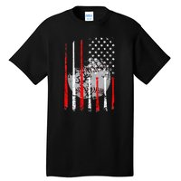 Baseball Usa Flag American Flag Vintage Tall T-Shirt