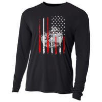 Baseball Usa Flag American Flag Vintage Cooling Performance Long Sleeve Crew