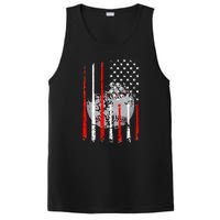 Baseball Usa Flag American Flag Vintage PosiCharge Competitor Tank