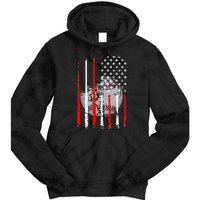 Baseball Usa Flag American Flag Vintage Tie Dye Hoodie