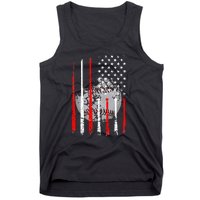 Baseball Usa Flag American Flag Vintage Tank Top