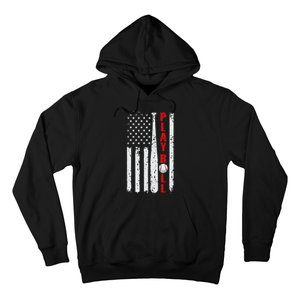 Baseball USA Flag Ball and Bat PLAY BALL Baseball Hoodie