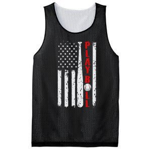 Baseball USA Flag Ball and Bat PLAY BALL Baseball Mesh Reversible Basketball Jersey Tank