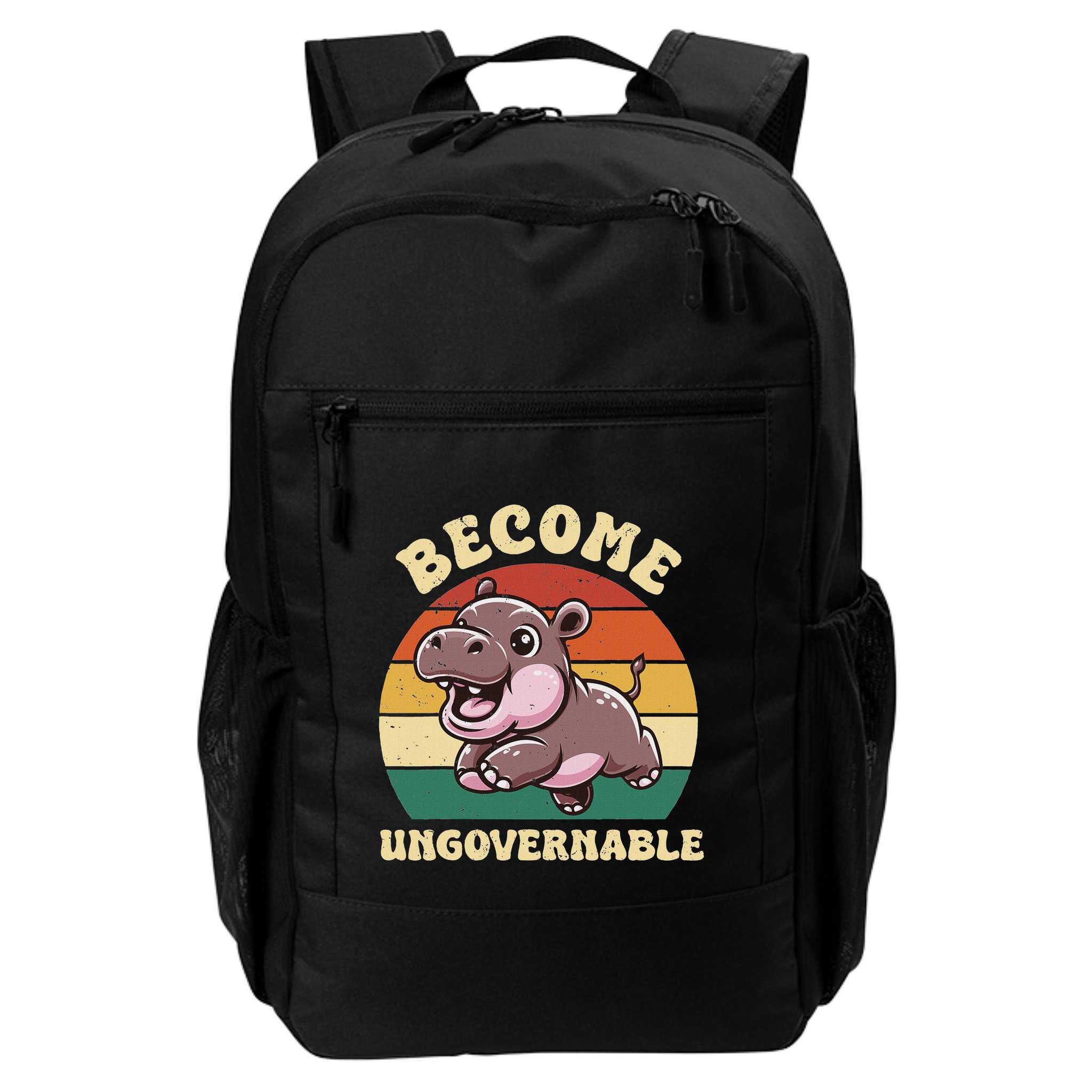 Become Ungovernable Funny Saying Baby Hippopotamus Moo Deng Backpack