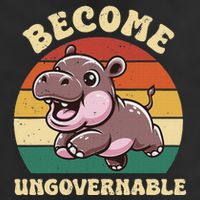 Become Ungovernable Funny Saying Baby Hippopotamus Moo Deng 25L Jumbo Tote