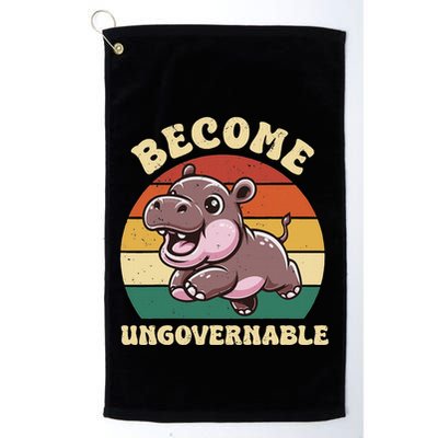 Become Ungovernable Funny Saying Baby Hippopotamus Moo Deng Golf Towel