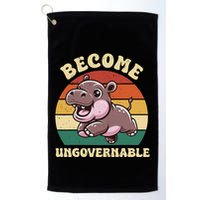Become Ungovernable Funny Saying Baby Hippopotamus Moo Deng Golf Towel