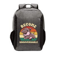 Become Ungovernable Funny Saying Baby Hippopotamus Moo Deng Vector Backpack