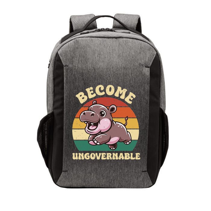 Become Ungovernable Funny Saying Baby Hippopotamus Moo Deng Vector Backpack