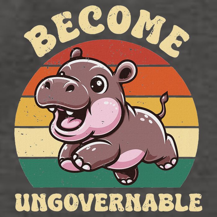 Become Ungovernable Funny Saying Baby Hippopotamus Moo Deng Vector Backpack