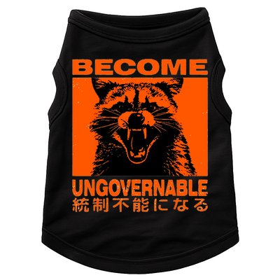 Become Ungovernable Funny Raccoon Japanese Apparel  Doggie Tank