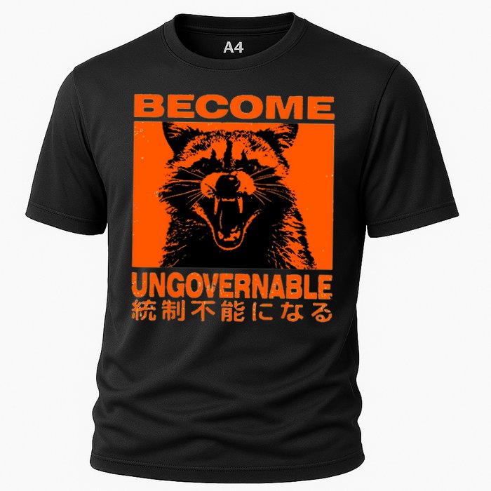 Become Ungovernable Funny Raccoon Japanese Apparel  Cooling Performance Crew T-Shirt