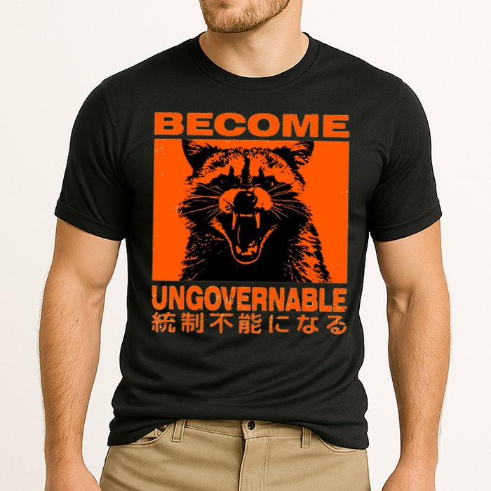 Become Ungovernable Funny Raccoon Japanese Apparel  Cooling Performance Crew T-Shirt