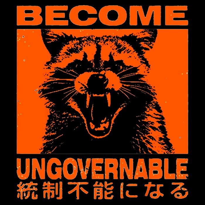 Become Ungovernable Funny Raccoon Japanese Apparel  Cooling Performance Crew T-Shirt