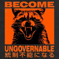 Become Ungovernable Funny Raccoon Japanese Apparel  Adult Drive Performance Visor