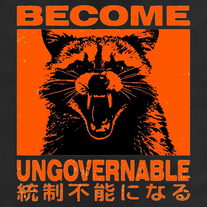 Become Ungovernable Funny Raccoon Japanese Apparel  Adult Drive Performance Visor