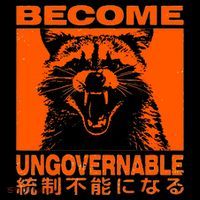 Become Ungovernable Funny Raccoon Japanese Apparel  Flatbill Hat