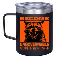 Become Ungovernable Funny Raccoon Japanese Apparel  12oz Stainless Steel Coffee Mug