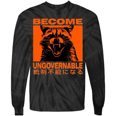 Become Ungovernable Funny Raccoon Japanese Apparel  Tie-Dye Long Sleeve Shirt