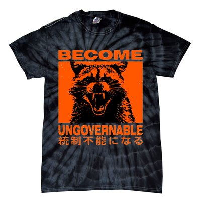 Become Ungovernable Funny Raccoon Japanese Apparel  Tie-Dye T-Shirt