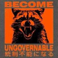 Become Ungovernable Funny Raccoon Japanese Apparel  Cotton Canvas Backpack