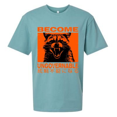 Become Ungovernable Funny Raccoon Japanese Apparel  Sueded Cloud Jersey T-Shirt