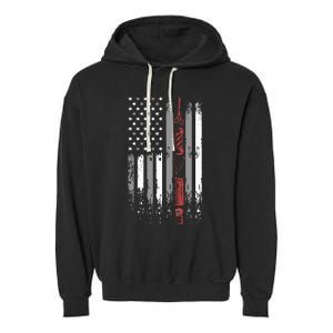 Barber Us Flag Hairdresser Hairstylist Barbershop Barber Garment-Dyed Fleece Hoodie