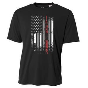 Barber Us Flag Hairdresser Hairstylist Barbershop Barber Cooling Performance Crew T-Shirt