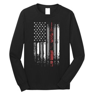 Barber Us Flag Hairdresser Hairstylist Barbershop Barber Long Sleeve Shirt